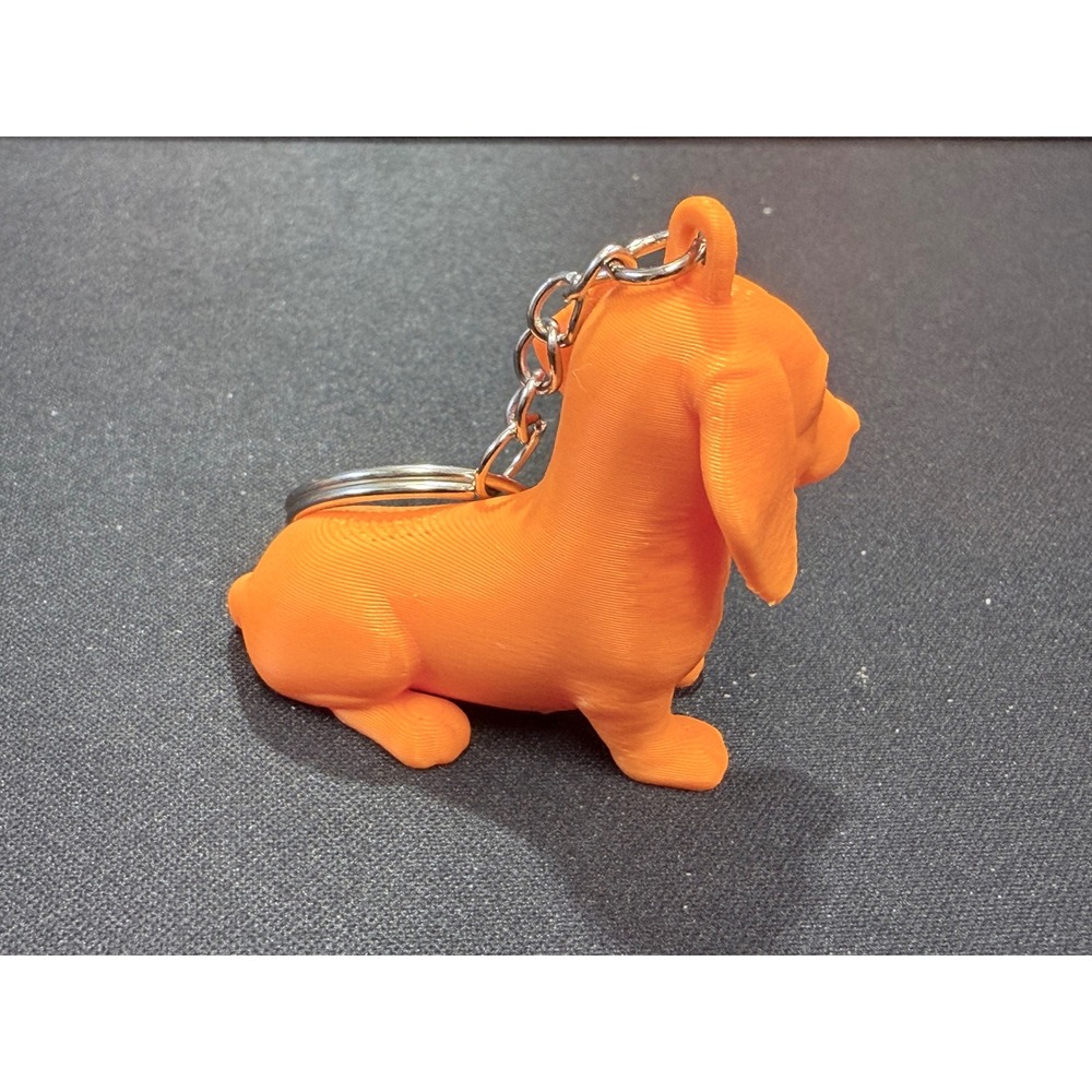 Orange Dachshund Wiener Dog Keychain 3D Printed Puppy Charm Accessory - Picture 4 of 4